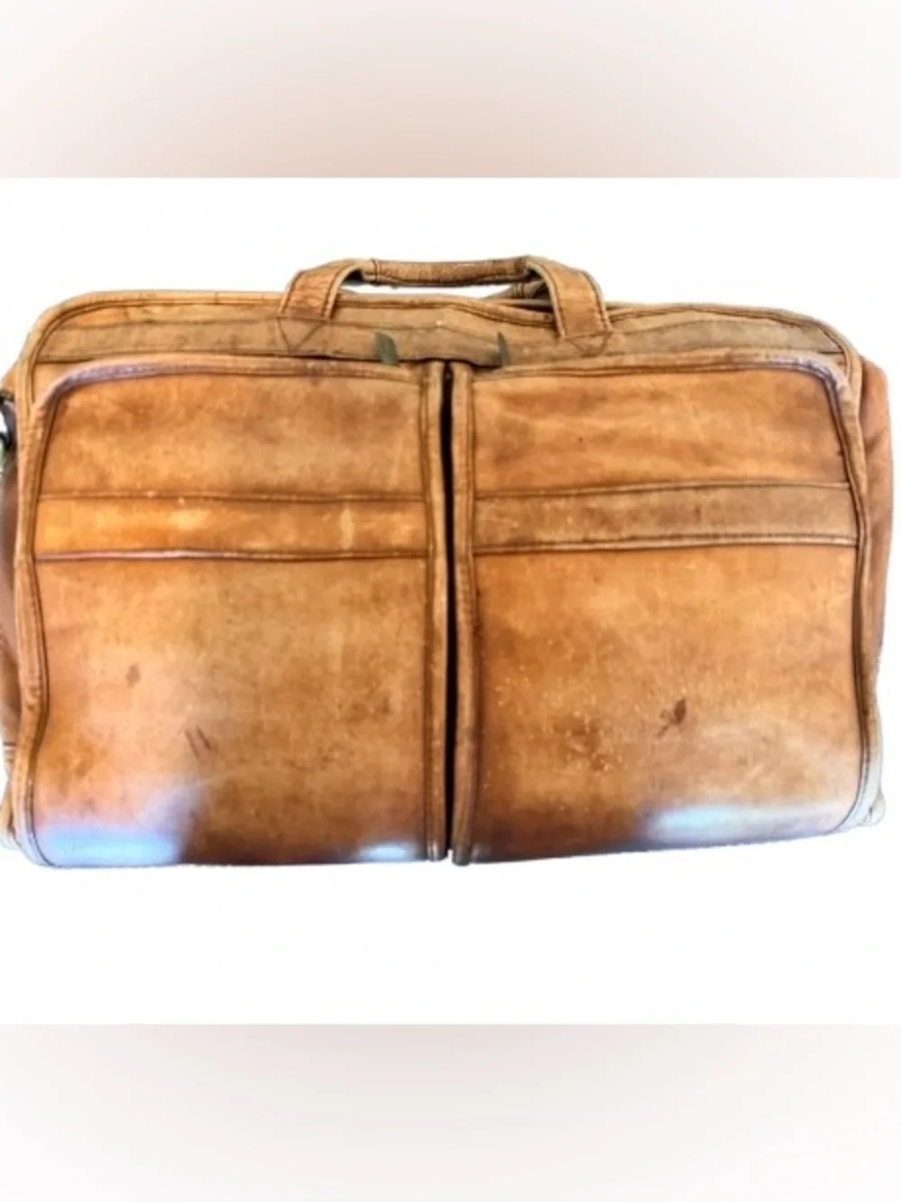 Vintage Brown Leather Laptop Briefcase Messenger Bag Travel Work Satchel 17”